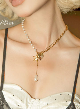 CIYAVENI复古轻奢珍珠十字架项链
