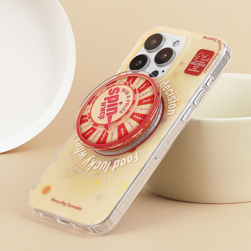 悟望初品 吃什么手机壳磁吸旋转食物大转盘支架有趣味个性ins风简约 原创意适用苹果13iPhone15ProMax14pro16,淘宝优惠券,粉丝福利购,淘宝优惠卷