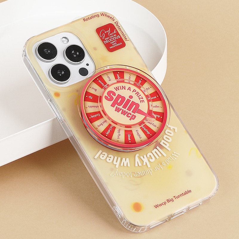 悟望初品 吃什么手机壳磁吸旋转食物大转盘支架有趣味个性ins风简约 原创意适用苹果13iPhone15ProMax14pro16,淘宝优惠券,粉丝福利购,淘宝优惠卷