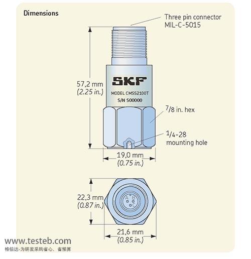 SKF CMSS2100T温度振动传感器 温度120℃加速度60g 机械状态监测 - 图0