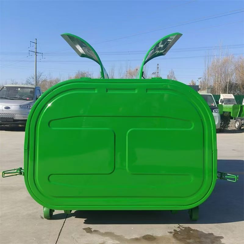 勾臂垃圾箱户外环卫大型3立方5挂车式垃圾车可拆卸碳钢中转垃圾屋 - 图1