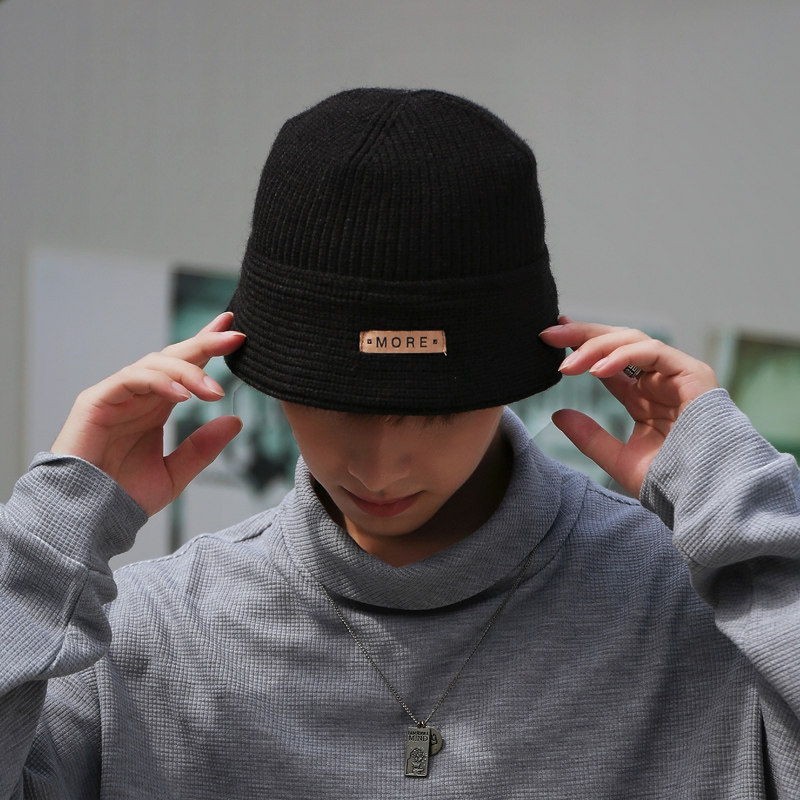 渔夫帽男毛线帽秋冬保暖护耳潮流ins男帽时尚百搭盆帽套头针织帽,淘宝优惠券,粉丝福利购,淘宝优惠卷