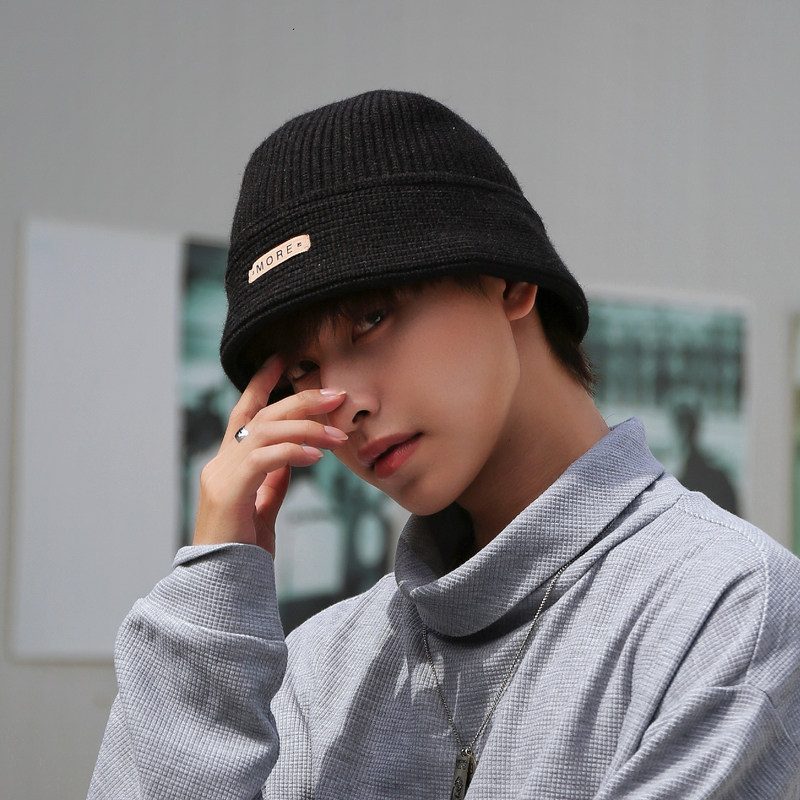 渔夫帽男毛线帽秋冬保暖护耳潮流ins男帽时尚百搭盆帽套头针织帽,淘宝优惠券,粉丝福利购,淘宝优惠卷