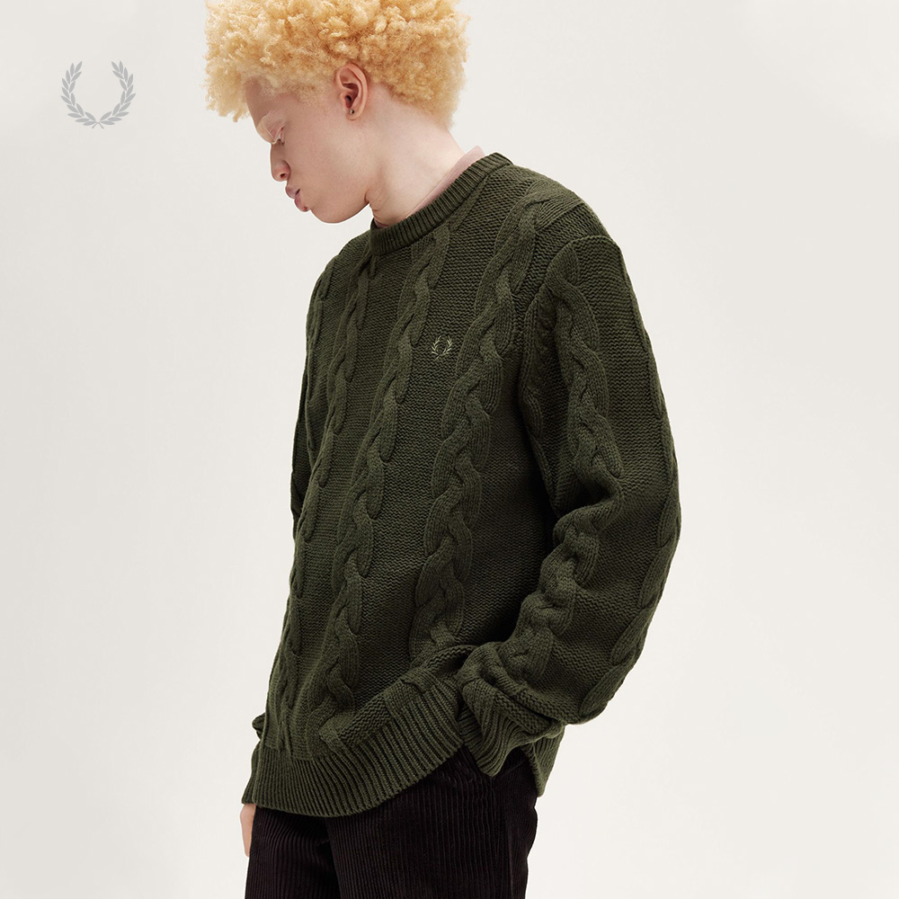 FRED PERRY男士休闲针织衫冬季街头运动麦穗刺绣羊毛衫K8562 - 图3