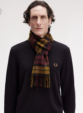 FREDPERRY格纹围巾复古学院风