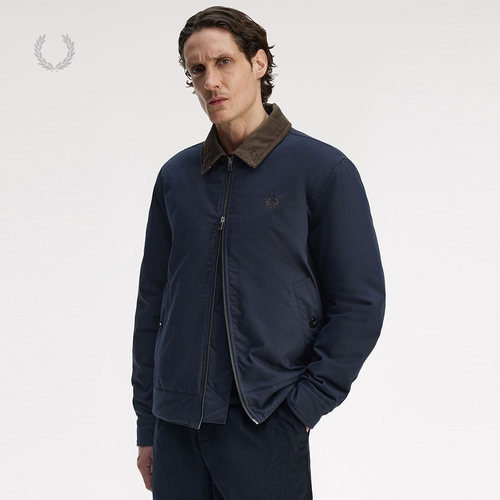 FRED PERRY男装翻领拉链夹克2025冬季新款复古英伦风合身工装外套 - 图1