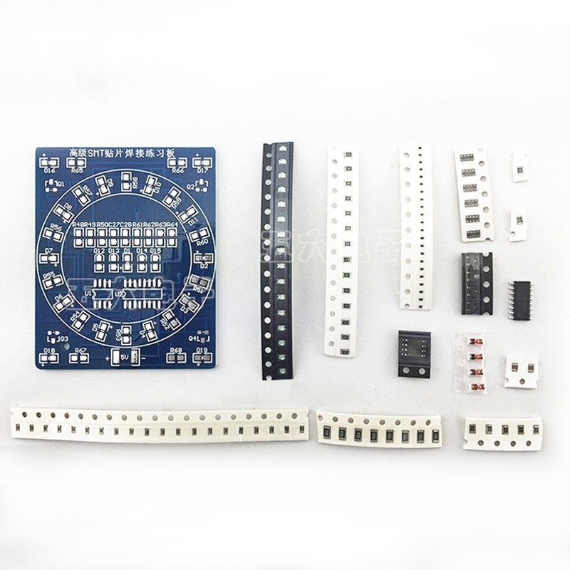 贴片元件焊接练习板CD4017+NE555流水灯DIY套件技能实训TJ-56-242,淘宝优惠券,粉丝福利购,淘宝优惠卷