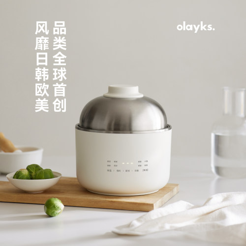 olayks立时小饭团一人食电火锅0涂层不锈钢一体式宿舍家用电煮锅 - 图0