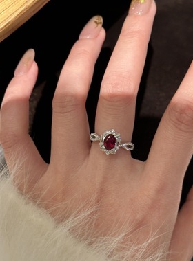 复古宫廷风奢华鸽血红宝石戒指