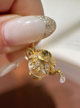 中古气质高级感水晶茶壶项链