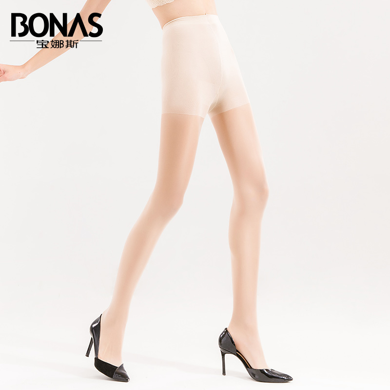 bonas宝娜斯专卖店宝娜斯加肥加大码丝袜女胖mm200斤夏连裤袜弹力大防勾丝薄款加档3
