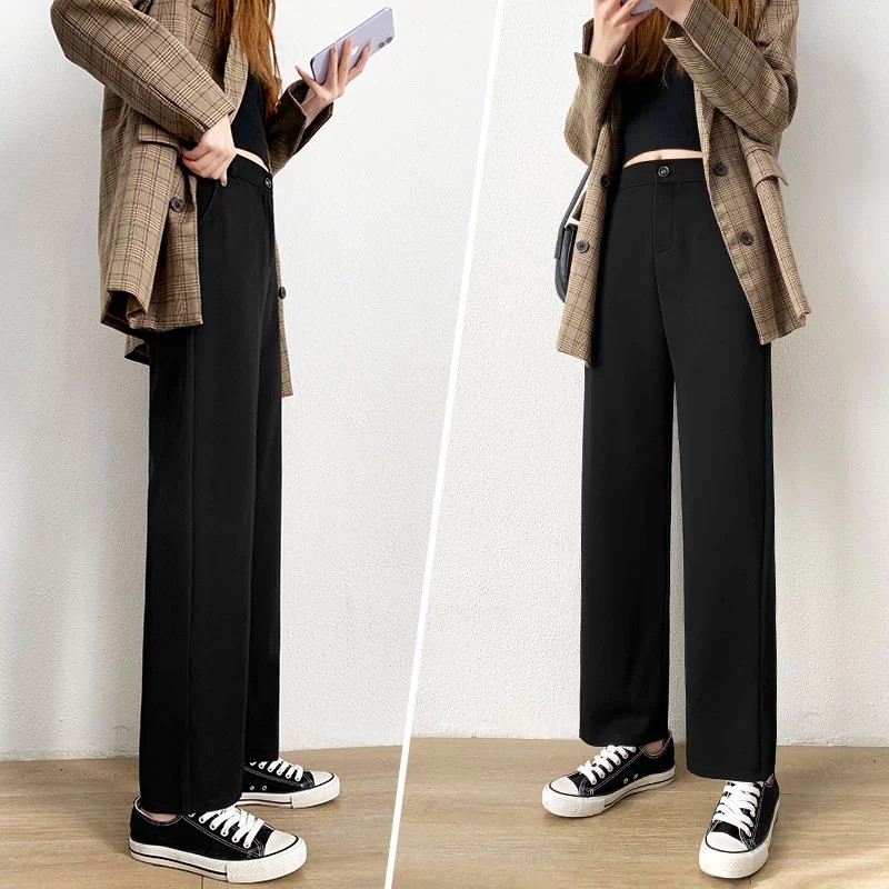 高级感春秋高腰垂感直筒休闲阔腿裤 AGOCODE休闲裤