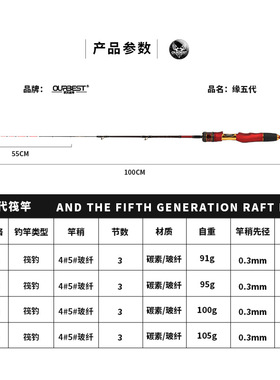 新款缘五代全FUJI导环微铅竿筏钓竿筏竿阀杆筏杆X钓鱼竿船钓竿o.