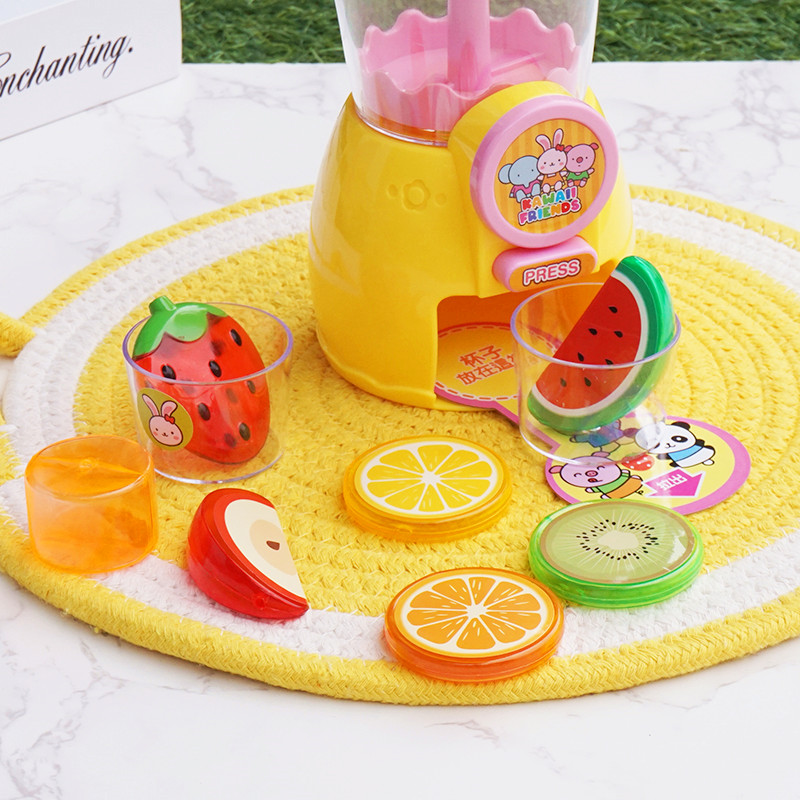儿童趣味水果搅拌机榨汁机果汁机塑料仿真免电家电厨房过家家玩具-图1