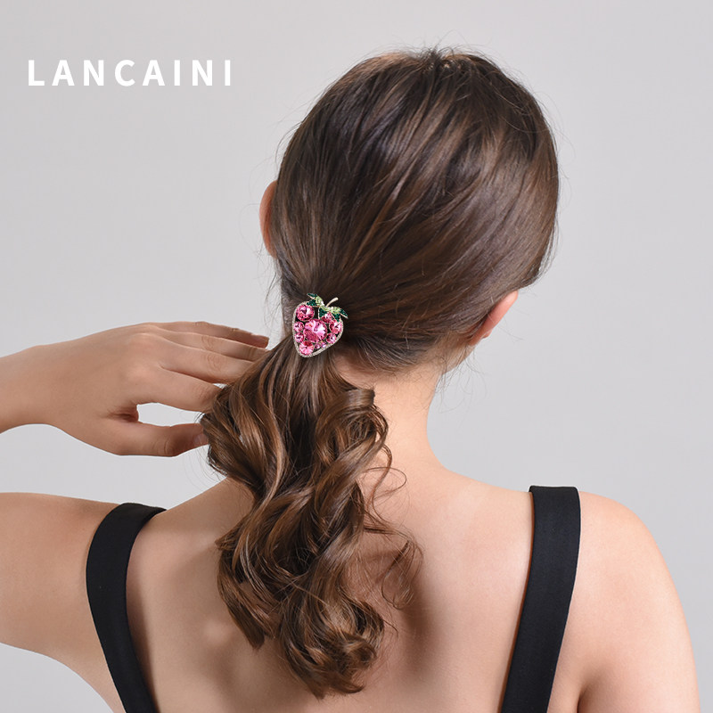 施华水晶高端定制草莓气质女橡皮筋 兰彩妮饰品发饰