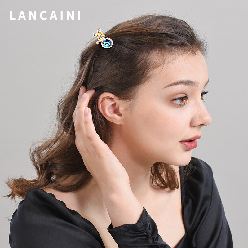 施华水晶盘发小巧精致侧边夹抓夹 兰彩妮饰品发饰