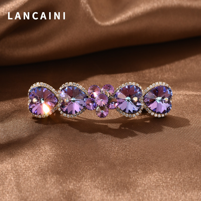 施华水晶高端定制款发夹大气弹簧夹 兰彩妮饰品发饰