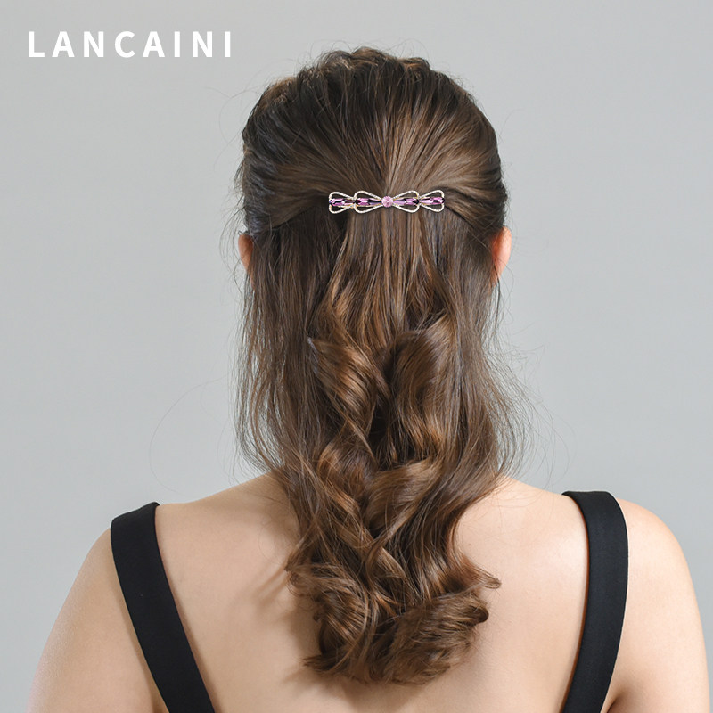 施华水晶头饰夹子女新款蝴蝶结发夹 兰彩妮饰品发饰