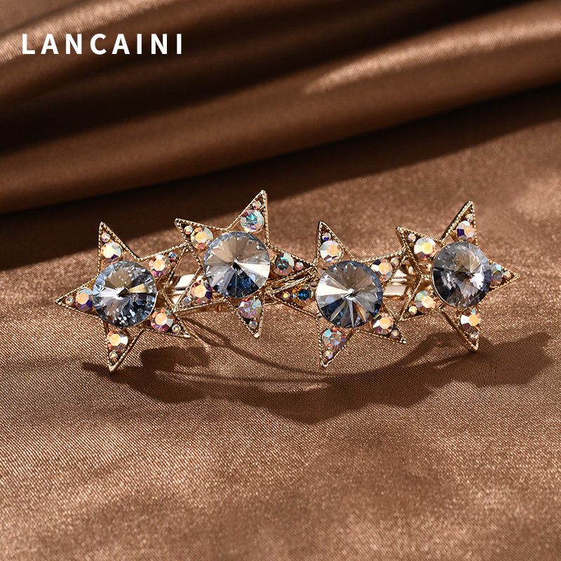 施华水晶五星发夹女韩国新款顶夹 兰彩妮饰品发饰