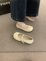 Mary Rare Shoes 2023 New Spring Autumn Soft Leather Shallow Mouth Small Crowd Single Shoes Women Soft Bottom With Fairy Wind Grandma Shoes