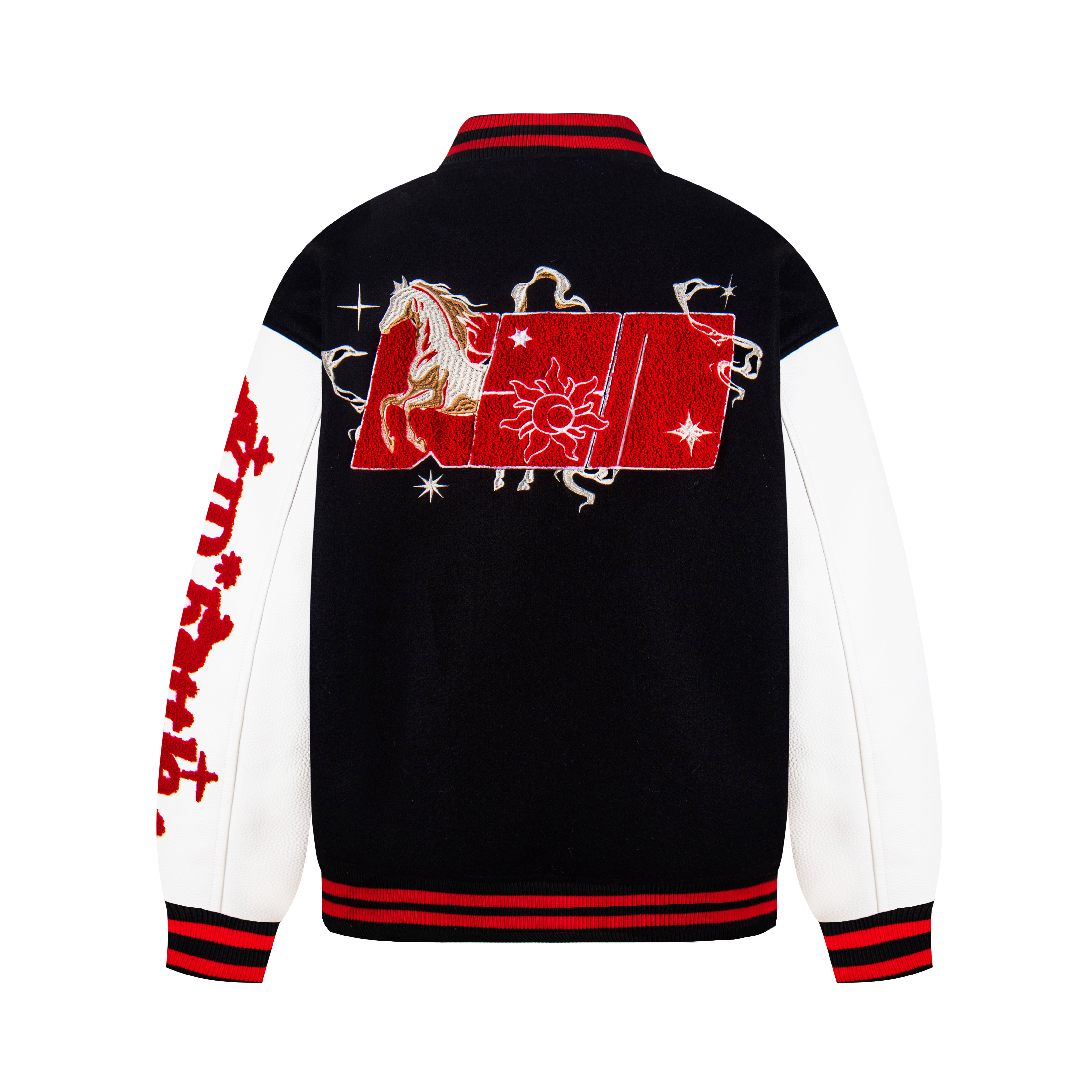 文文不乖美式复古风马年棒球服外套女情侣宽松刺绣字母拼色袖夹克,淘宝优惠券,粉丝福利购,淘宝优惠卷