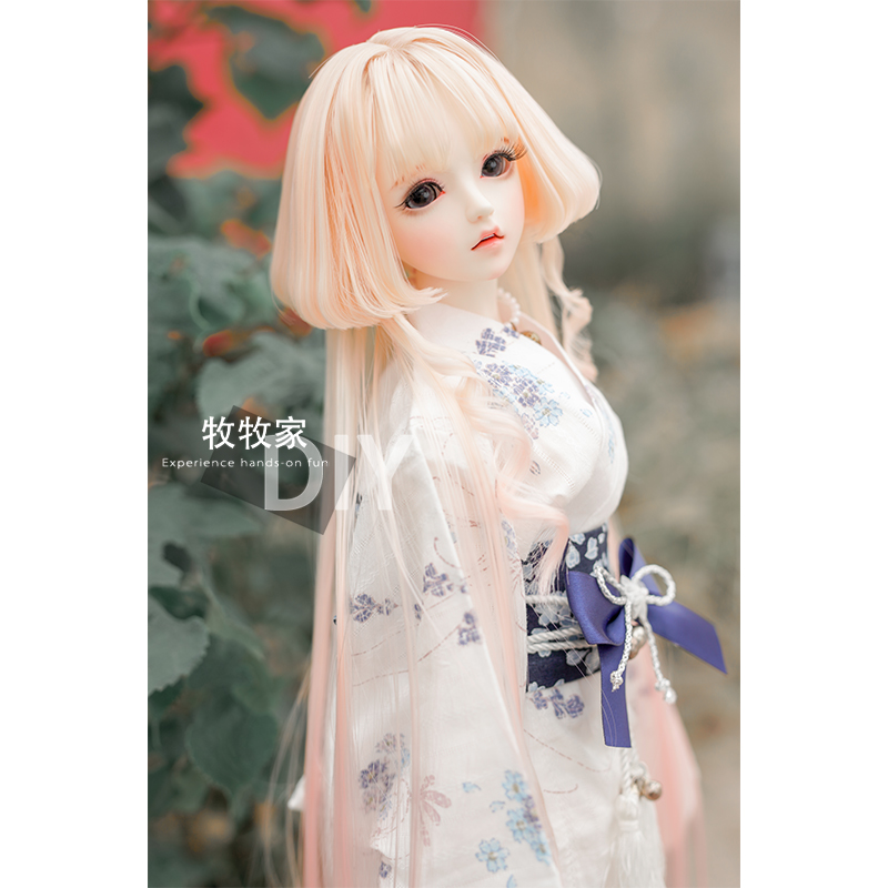 雨叔bjd VOLKS SD DDMDD 1/3 1/4渐变色水母头手改可爱梨花假发毛 - 图2