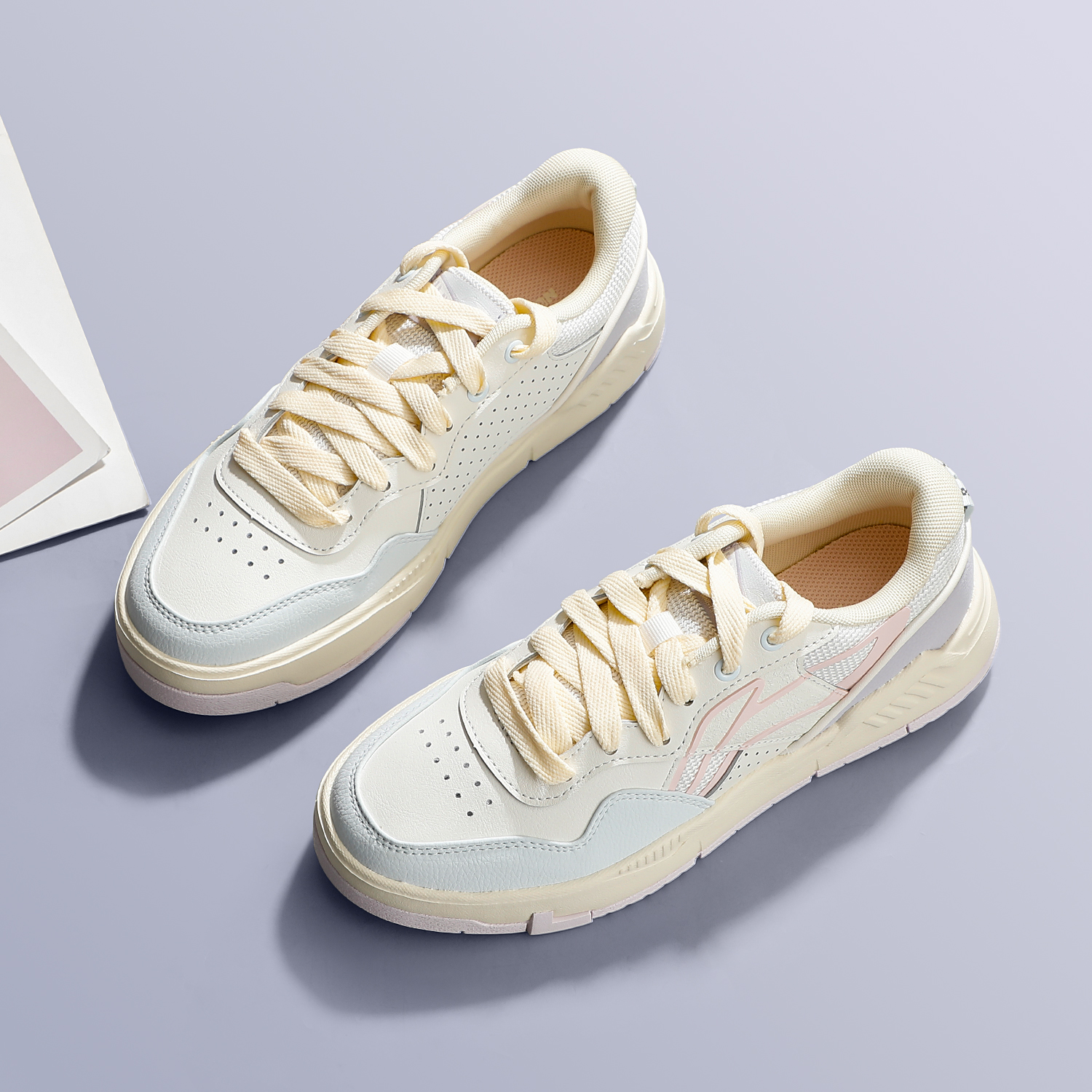 李宁2025秋季新款COMMON 80S女鞋低帮百搭潮流学生美式小白鞋板鞋 - 图2