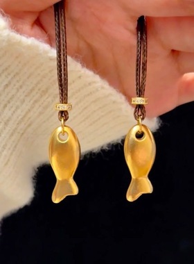 年年有鱼项链转运简约锦鲤款项链女奢小众毛衣链吊女士饰品