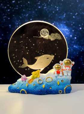 发光水晶小摆件桌面工位创意装饰