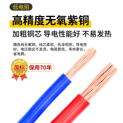 广东珠江电线电缆国标BVR1.5 2.5 4 6 10平方多股铜芯软散剪50米 - 图0