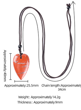 天然水晶40mm爱心项链