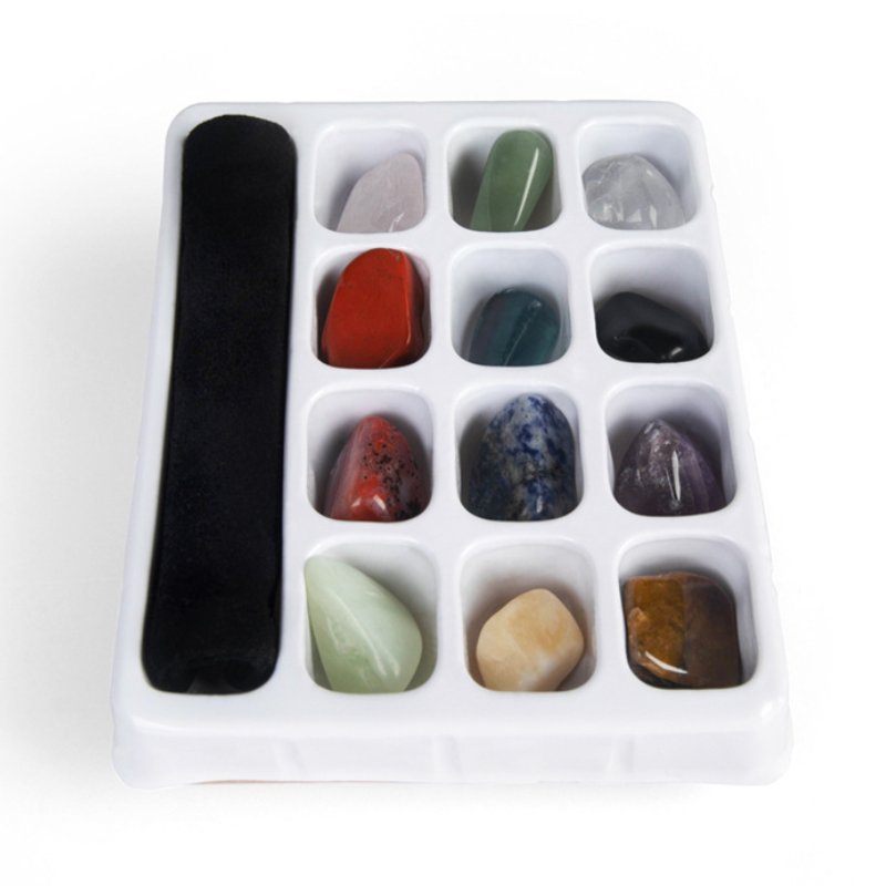 中文版礼盒十二星座生辰石天然水晶矿石标本混合宝石孩子礼物玩具,淘宝优惠券,粉丝福利购,淘宝优惠卷