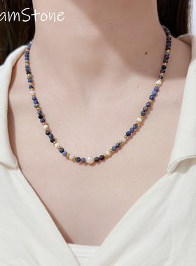 不掉色淡水珍珠天然石项链女颈链