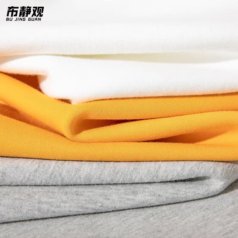 布·静观加绒纯色印花卫衣男士套头青年长袖T恤新款圆领男装