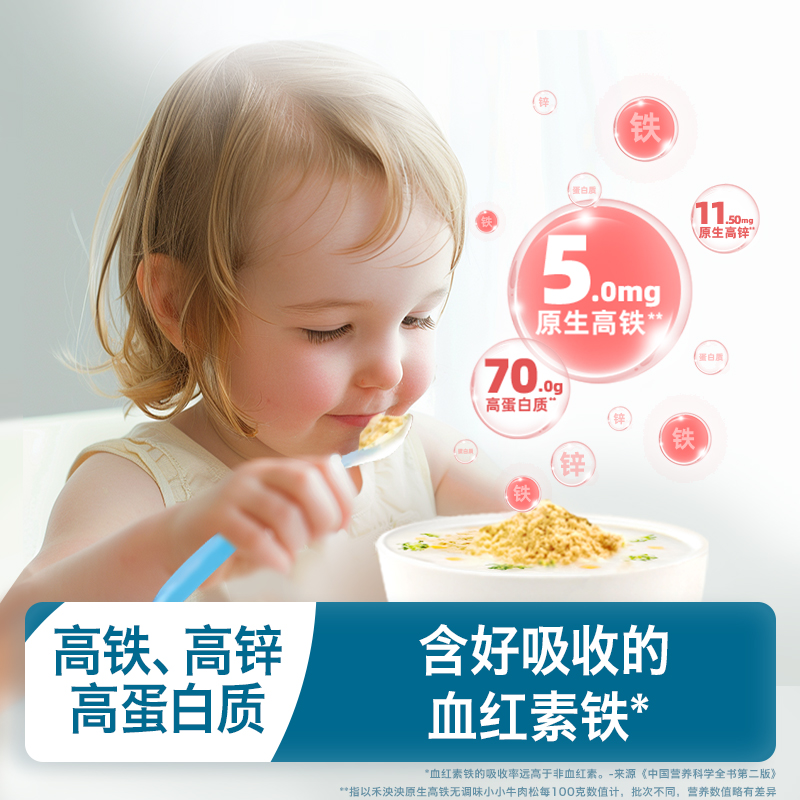 禾泱泱儿童牛肉松无添加白砂糖佐餐添料猪肉松婴幼儿辅食搭档-图0