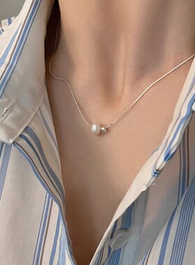 简约百搭仿珍珠项链精致小众设计