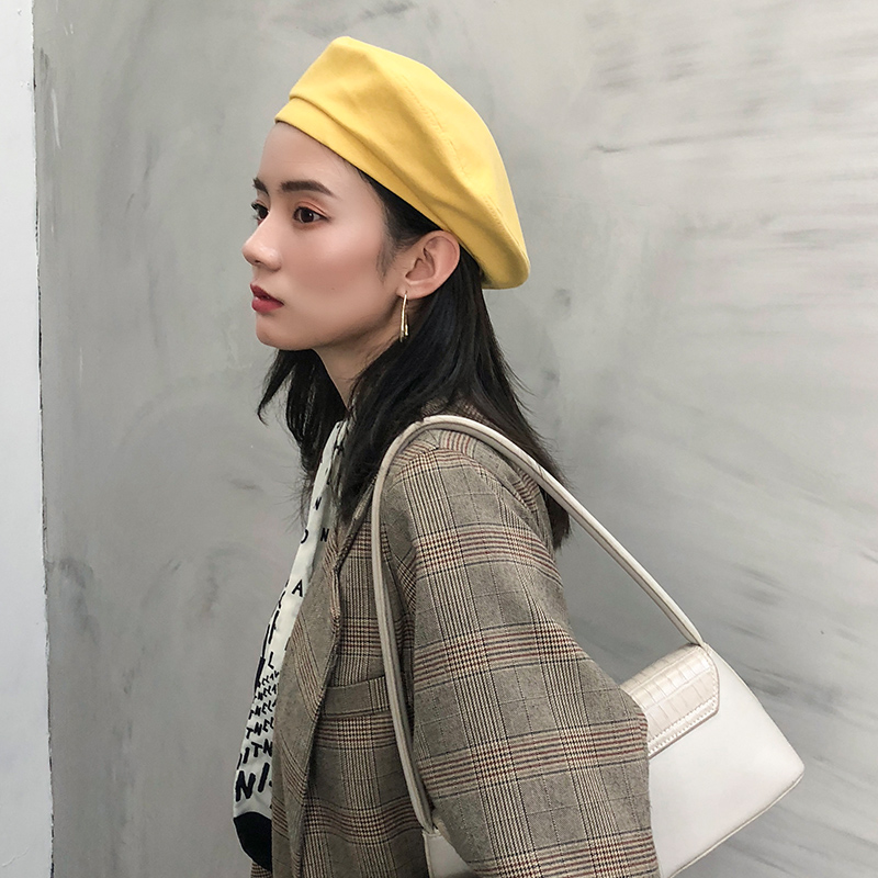 画蔻旗舰店贝雷帽女夏季薄款英伦复古八角帽子韩版百搭潮秋冬天日系黑色春秋1