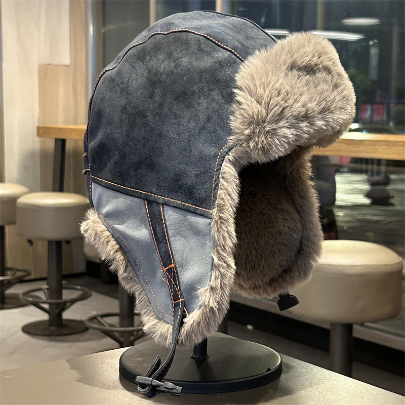 雷锋帽男女冬季加绒加厚保暖骑行护耳帽东北户外防风滑雪飞行员帽 - 图2