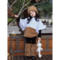 Small Honey Candy Boy Clothing Child Cloak 2023 Winter New Boy Girl Pure Color With Cap Blouses Female Baby Cloister