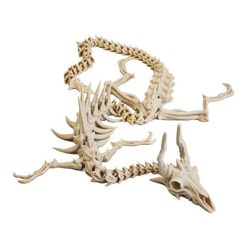 3D打印可动骷髅龙骨龙铰链式玩具桌面装饰创意礼物鱼缸造景摆件 - 图3