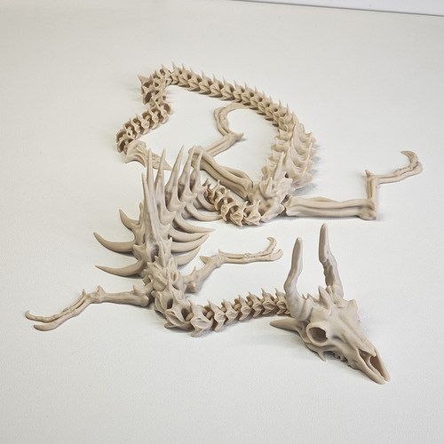 3D打印可动骷髅龙骨龙铰链式玩具桌面装饰创意礼物鱼缸造景摆件 - 图2