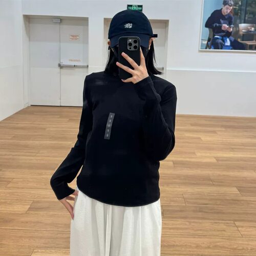 日单！女装柔滑弹力百搭棉质圆领T恤/长袖基础版型内搭新款480869 - 图3