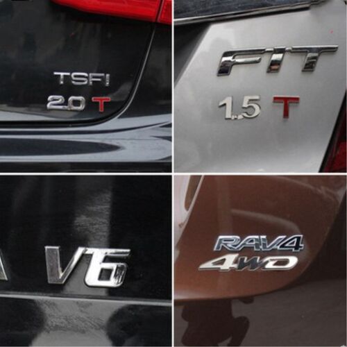 汽车3D金属车贴车标贴创意改装排量尾标贴1.8T2.0T3.0T贴标V6 4WD - 图2