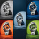 Casio metal octagonal ultra-thin color plate watch