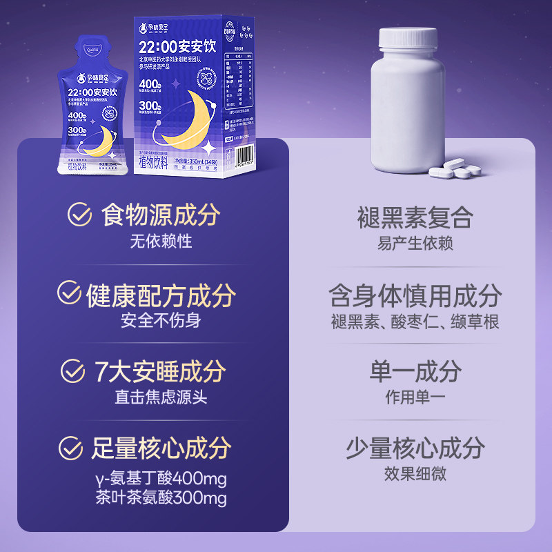 孕味食足 22:00安安饮 γ-氨基丁酸孕妇非褪黑素植物饮料350mL/盒,淘宝优惠券,粉丝福利购,淘宝优惠卷