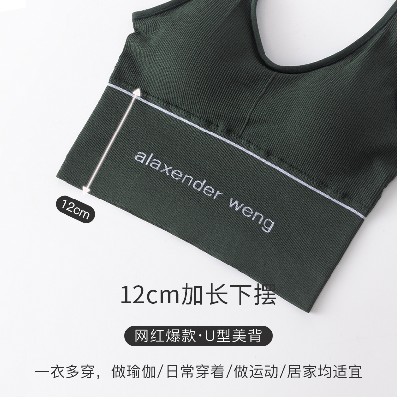 靓真内衣旗舰店网红同款美背裹胸内衣女瑜伽运动背心性感聚拢无钢圈文胸打底外穿1