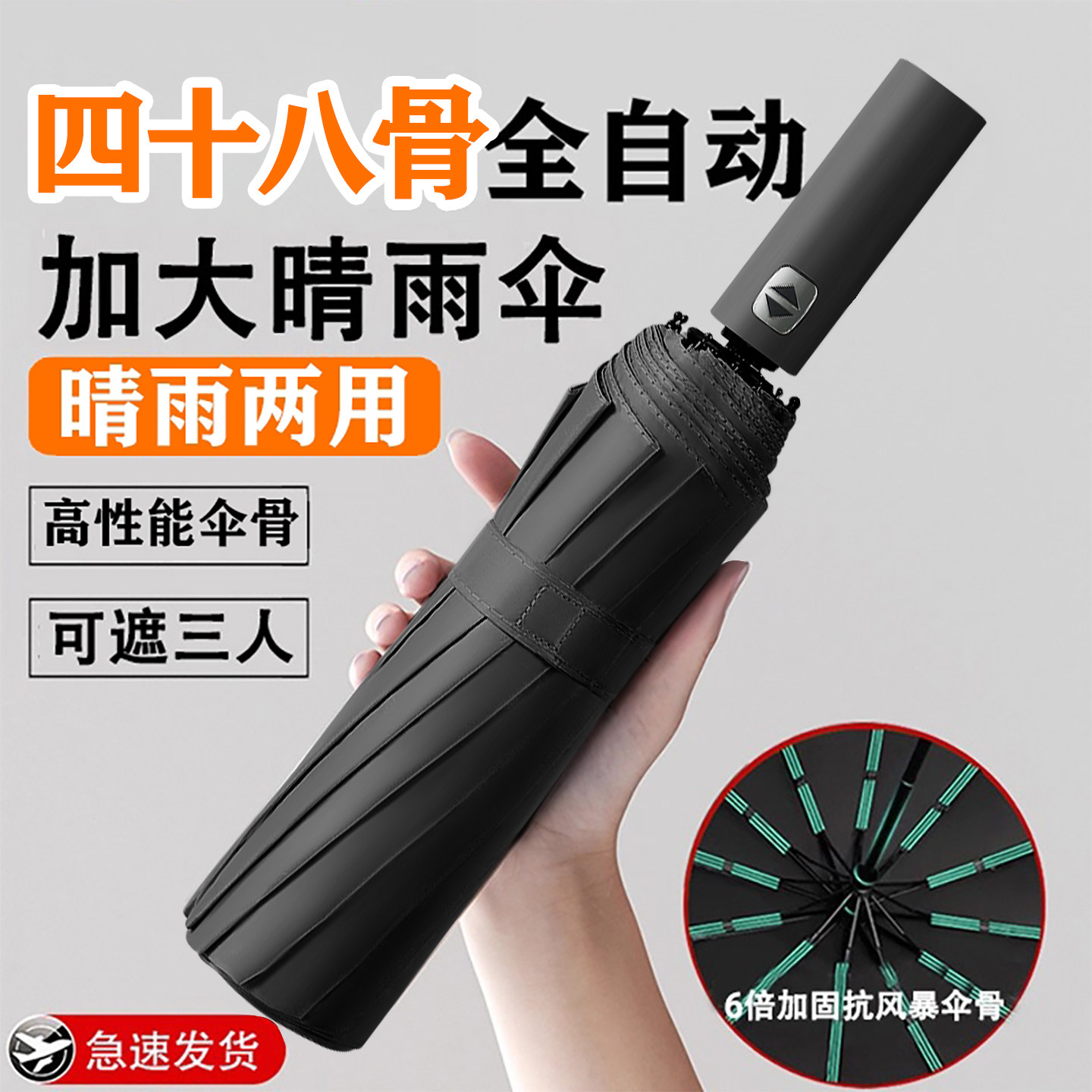 全自动雨伞加大加厚加固男女折叠防紫外线太阳伞晴雨两用超大伞