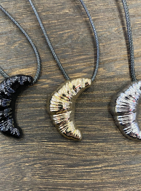 毛衣链秋冬牛角包金属黑绳项链毛衣链高级感轻奢小众锁骨链韩式潮