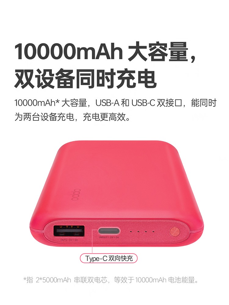 OPPO 33W闪充移动电源10000毫安oppo充电宝oppo33w充电器大容量闪充便携移动电源适用于OPPO小米华为一加手机-图1