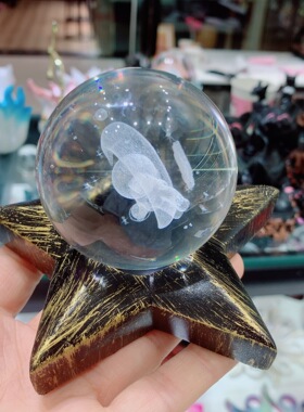 星星月亮水晶球底座 水晶置物架玉石玉器底托 热门产品 蛋形